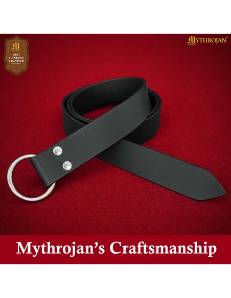 Cinturón vikingo con hebilla redonda,...