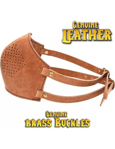 Lederen gezichtsmasker voor Cosplay, kleur bruin 2