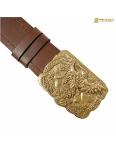Vikinggordel met eenvoudige riem en messing gesp Raven... 2