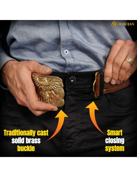 Vikingebælte enkelt rem messing...