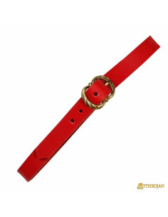 Mittelalterlicher Ledergürtel für Becher, rot