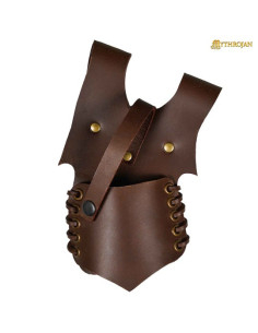 Tahalí medieval cuero para colgar espadas, color marrón