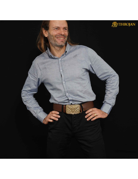 Vikingische Schnalle aus Messing mit...