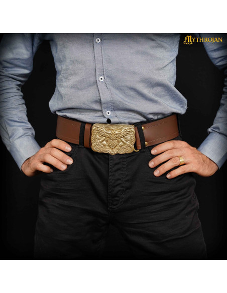 Vikinggesp van messing voor riemen...