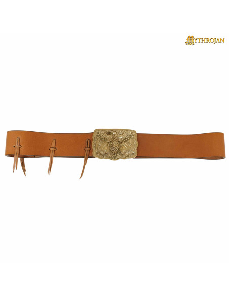 Viking vintage riem met messing speld...