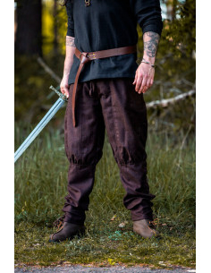 Vikingbroek van bruine wol