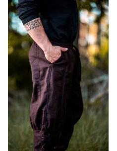Pantalón Vikingo en lana marrón 2