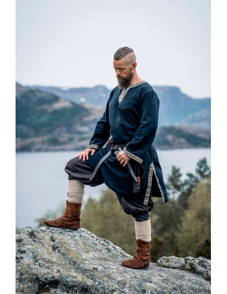 Halvor middeleeuwse tuniek, zwarte kleur