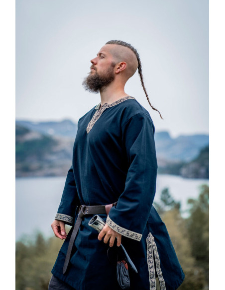 Halvor middeleeuwse tuniek, zwarte kleur