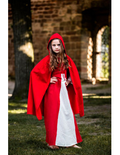 Capa medieval para niños modelo Cecilia, color rojo