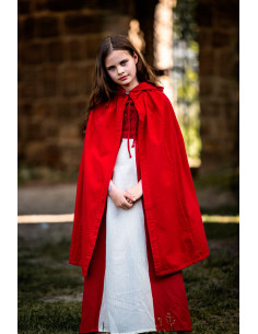 Capa medieval para niños modelo Cecilia, color rojo 2