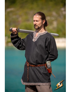 Túnica medieval hombre modelo Fimbul, color negro 2