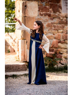 Mittelalterkleid Piccola Donna, zweifarbig blau-weiß 2
