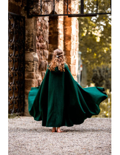 Capa medieval infantil larga modelo Agnes, color verde 2