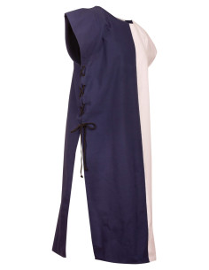 Tabardo medieval modelo Gilbert, color azul-crema 2