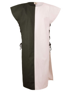 Medievalt tabard model Gilbert, farve grøn-creme
