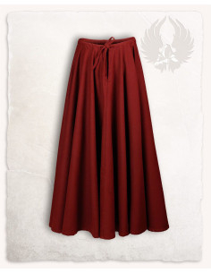 Middeleeuwse katoen rok model Ursula, kleur rood