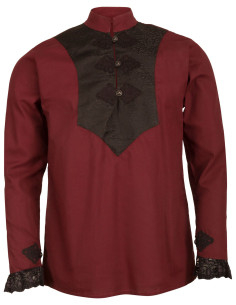 Camisa medieval modelo Viscardi, color burdeos