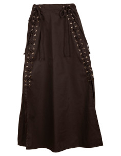 Medieval nederdel i bomuld, model Callista, farve brun