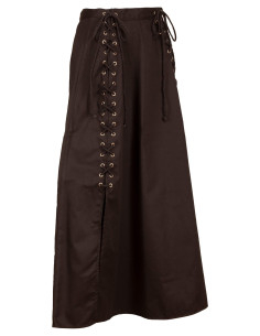 Medieval nederdel i bomuld, model Callista, farve brun 2