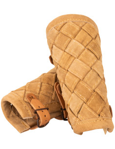 Middelalderlige læderarmbånd model Sigurd, farve sand