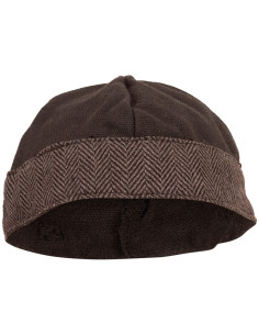 Gorro medieval de algodón modelo Gilli, color marrón oscuro