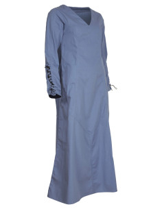Túnica larga medieval algodón modelo Antaris, color azul
