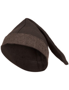 Gorro medieval algodón modelo Toki, color marrón oscuro