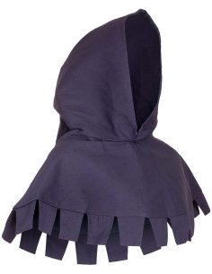Gugel medieval de lona modelo Thilo, color azul