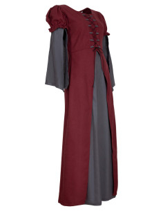Lang middelalderkjole model Loreley, farve bordeaux 2