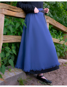 Falda medieval algodón modelo Sina, color azúl