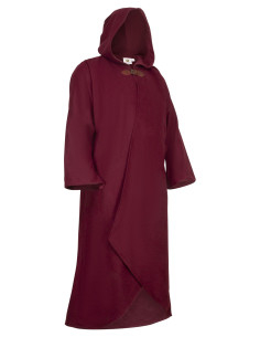 Middeleeuwse wollen mantel model Faelyn, kleur rood 2