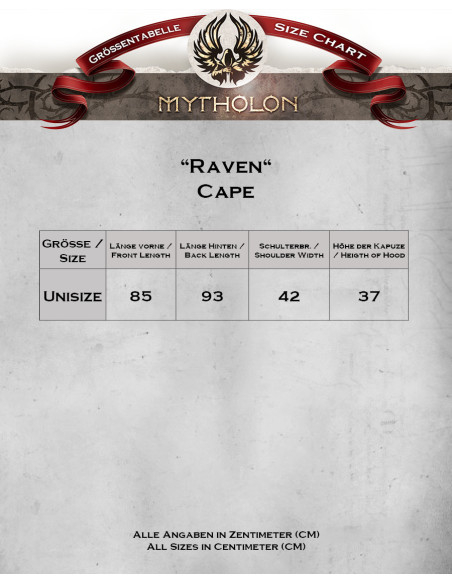 Middeleeuwse wol mantel model Raven,...