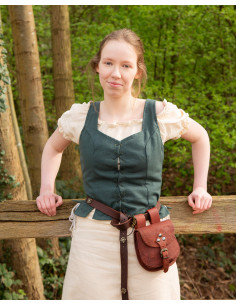 Corpiño medieval algodón modelo Tika, color verde