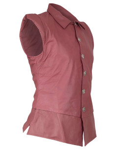 Middeleeuwse leren jubón model Tilly, kleur bordeaux