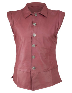 Middeleeuwse leren jubón model Tilly, kleur bordeaux 2