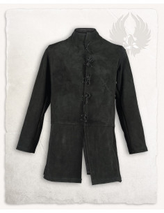 Abrigo medieval piel de ante modelo Tilly, color negro