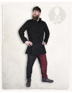 Abrigo medieval piel de ante modelo Tilly, color negro 2