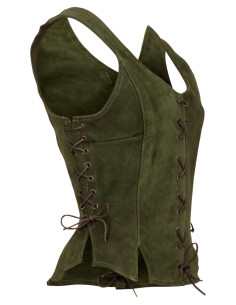 Mittelalterliches Leder-Corsett Modell Caty, grün