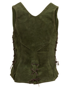 Middeleeuwse leren corselet model Caty, kleur groen 2