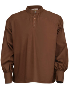 Camisa medieval algodón modelo Bartold, color marrón