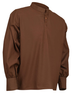Camisa medieval algodón modelo Bartold, color marrón 2