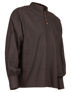 Middeleeuwse katoenen shirt model Bartold, kleur zwart 2
