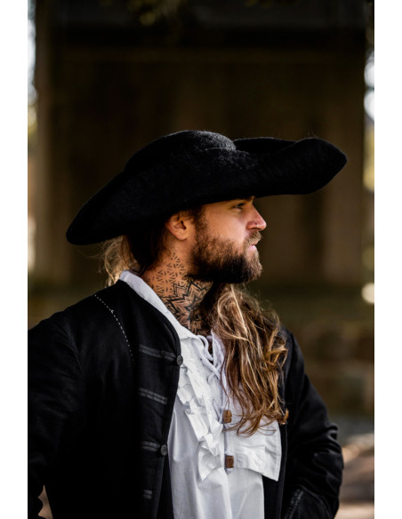 Hugo driehoekige piratenhoed in wol,...