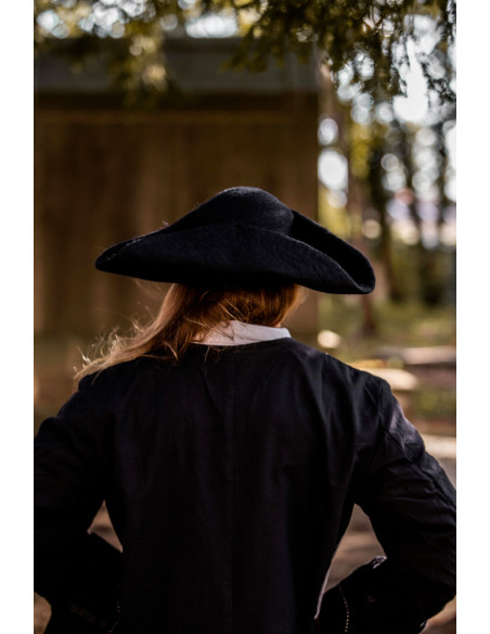 Hugo driehoekige piratenhoed in wol,...