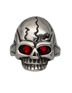 Calavera ring met robijnogen, verschillende maten
