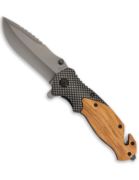 Tactische reddingsmes zebra-hout...