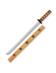 Houten wakizashi van het merk Tole10, gegraveerde schede