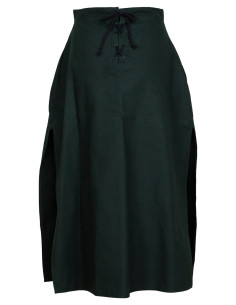 Falda medieval algodón modelo Antaris, color verde oscuro 2
