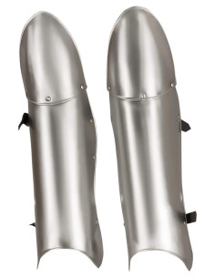 Mittelalterliche Beinschienen aus poliertem Stahl Modell...